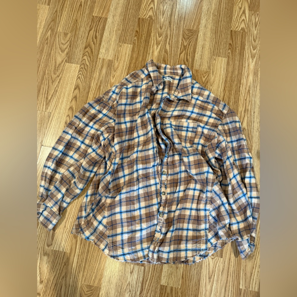 We The Free Plaid Jacket in Brown and Blue